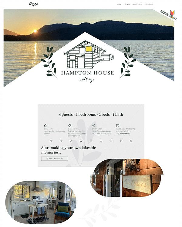 Snippet from one of our sites, Hampton House Cottage